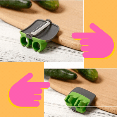 Epluche legume qui s'adapte aux doigts.