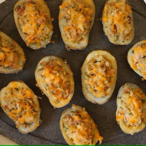 POMMES DE TERRE FARCIES BACON ET OIGNON