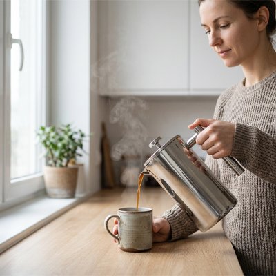 Cafetière à piston sans degat