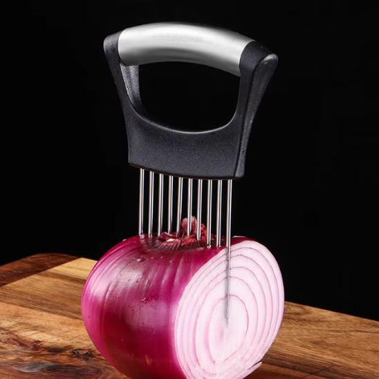 AVANA Coupe-Oignons En Acier Inoxydable - Support Pratique Et Robuste Pour Légumes