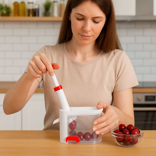 Dénoyauteur à Cerises Hop Cookit – Éjecteur Automatique, Propre Et Ludique Pour Clafoutis & Tartes