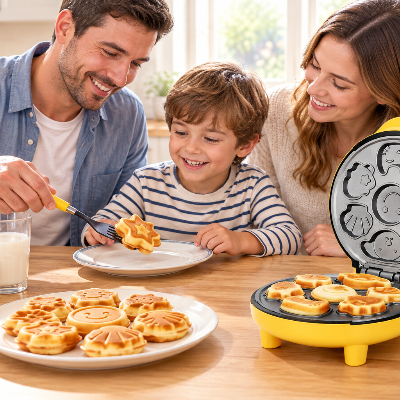 famille-reunie-autour-du-mini-gaufrier