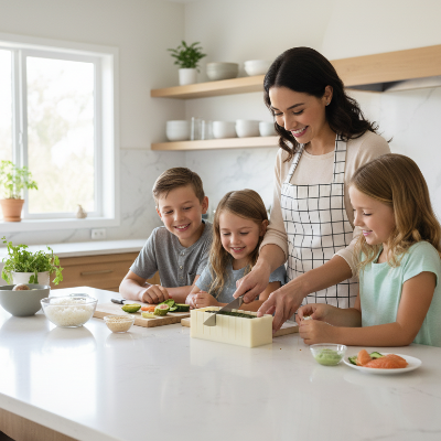 kit-a-sushis-famille-preparant-des-sushis-ensemble