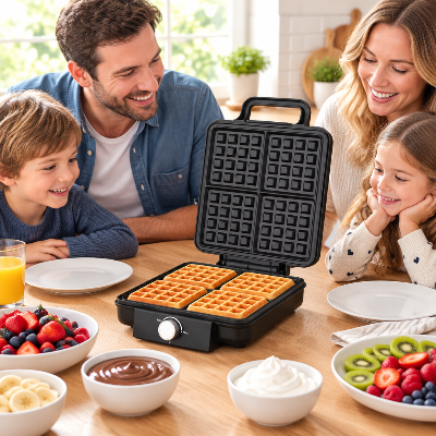 le-gaufrier-au-petit-dejeuner-familial