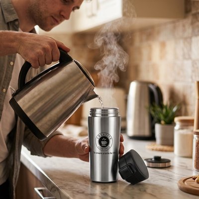 Mug isotherme argente
