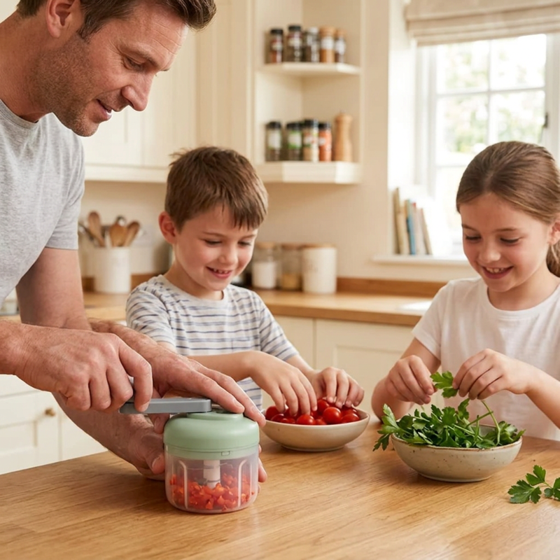 papa-et-ses-deux-enfants-avec-un-mini-hachoir-de-250-ml_2