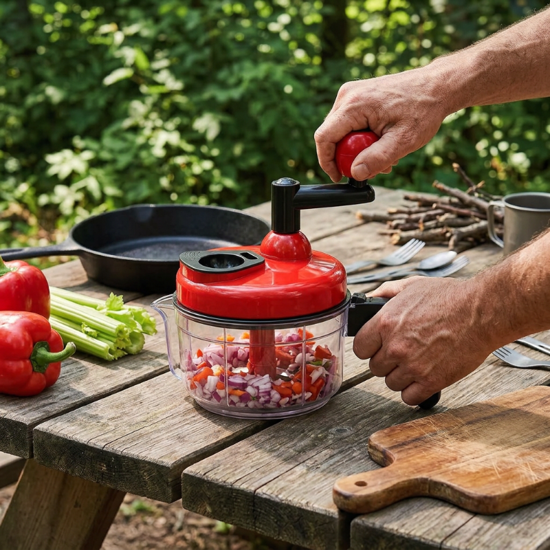 utilisation-du-Hachoir-legume-manuel-au-camping